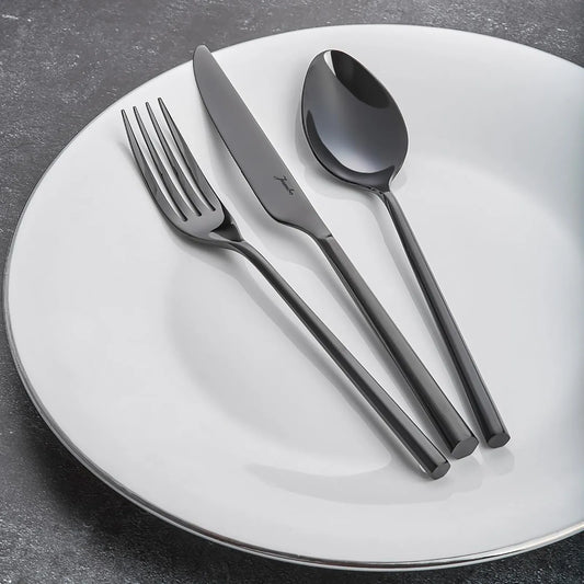84 Piece Cutlery Set for 12 Persons Titanium Black