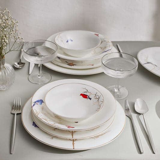 58 Pieces Pearl Dinner Set for 12 Persons White