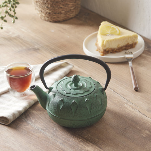 Greenish Cast Iron Teapot-Teapot 600 ml Green
